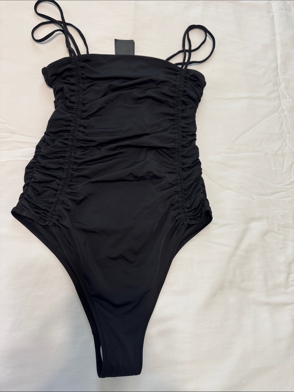 H&M Black Ruched One-Piece Swimwear